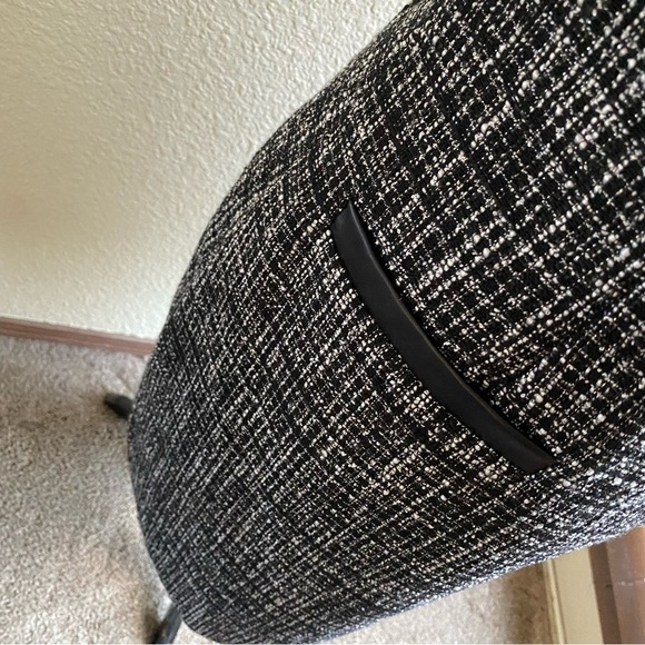 Karl Lagerfeld Dress Knit Textured Mini Length Short Sleeve Leather Trim: 10 - Picture 3 of 10